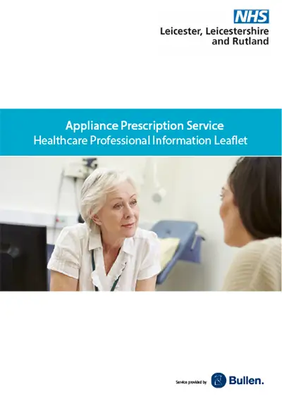 Healthcare professional information leaflet cover